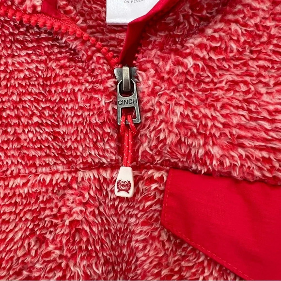 Cinch Jeans Red Fleece 1/4 Zip - Picture 5 of 14